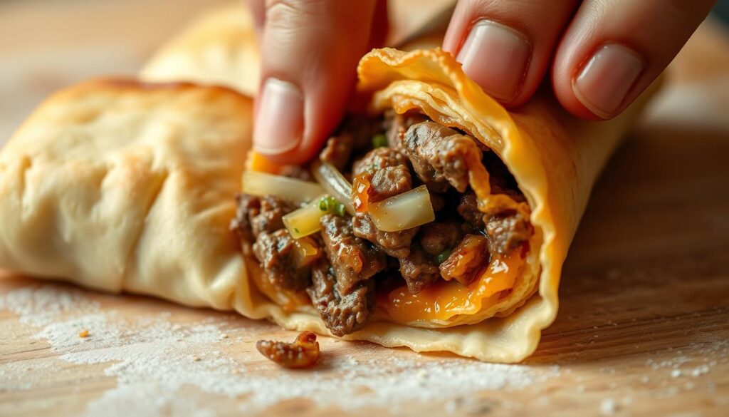 Cheesesteak Egg Roll Rolling Technique