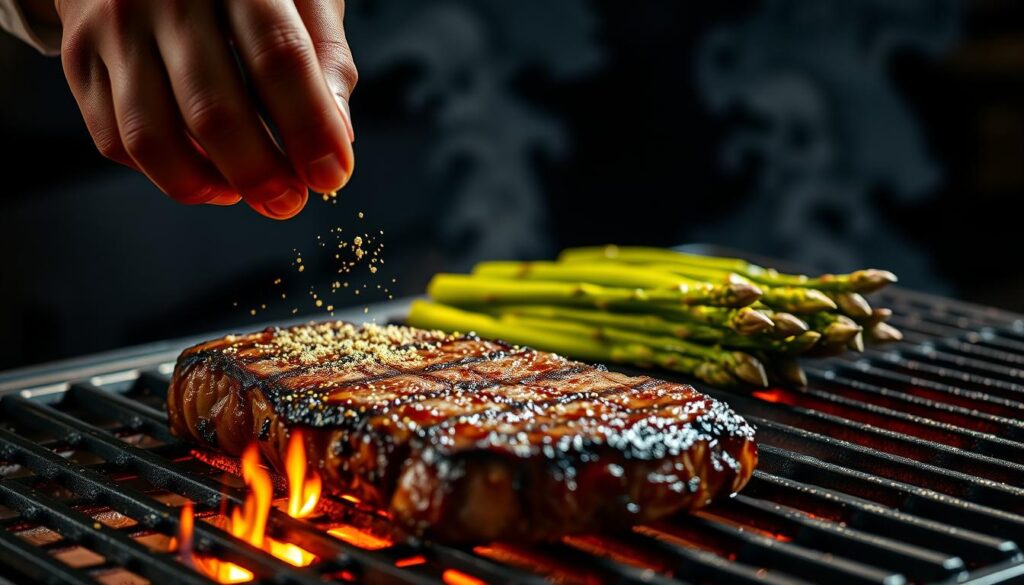 Grilling Steak and Asparagus Techniques