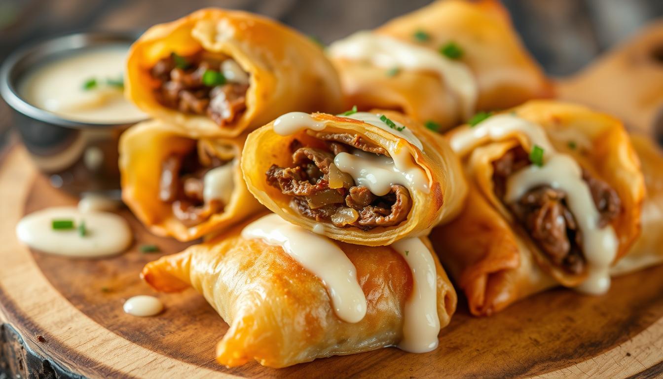 cheesesteak egg rolls