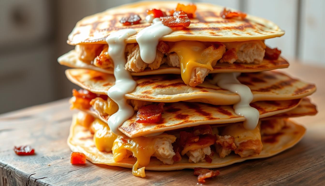 chicken bacon ranch quesadillas