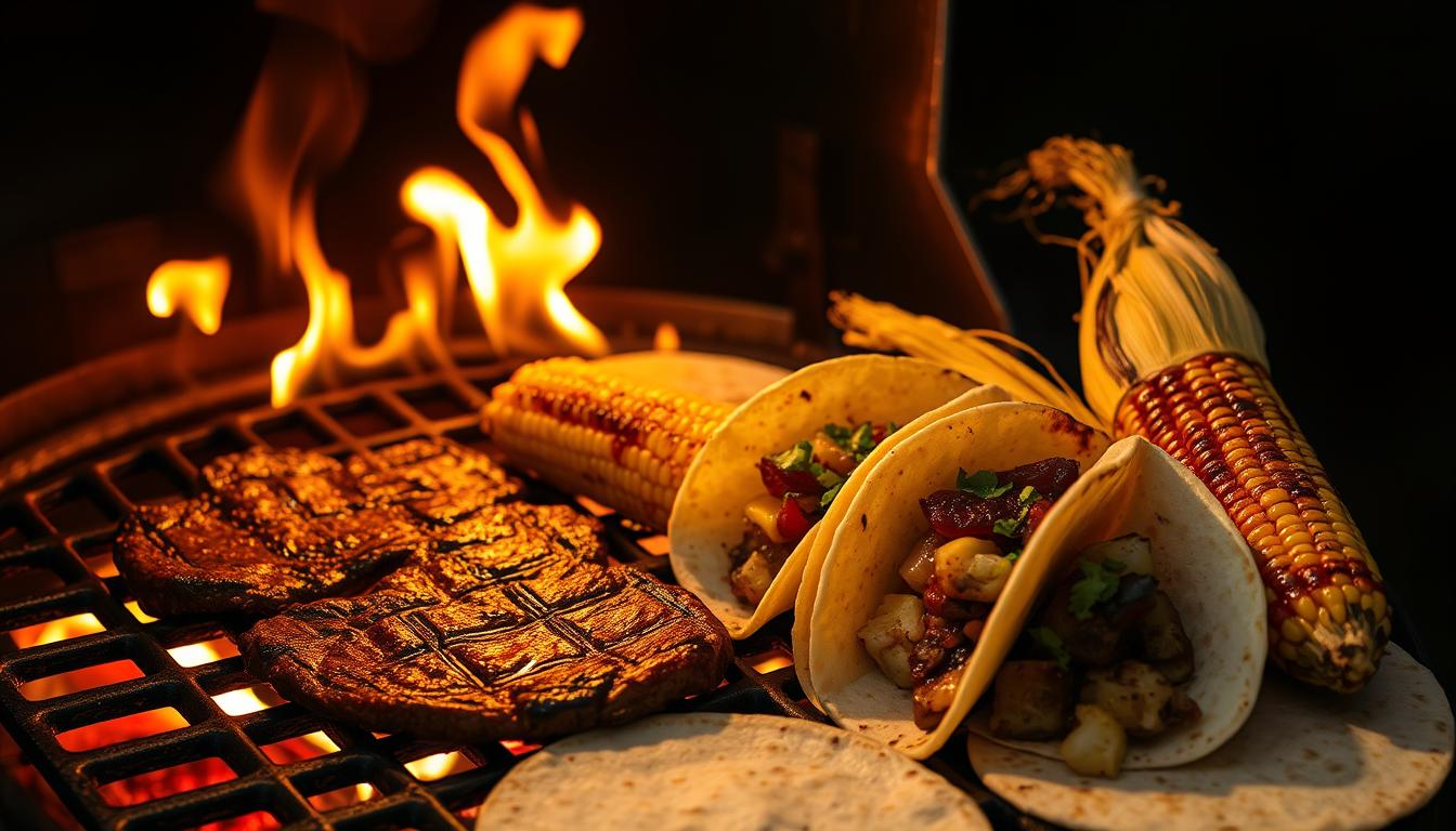 steak elote tacos