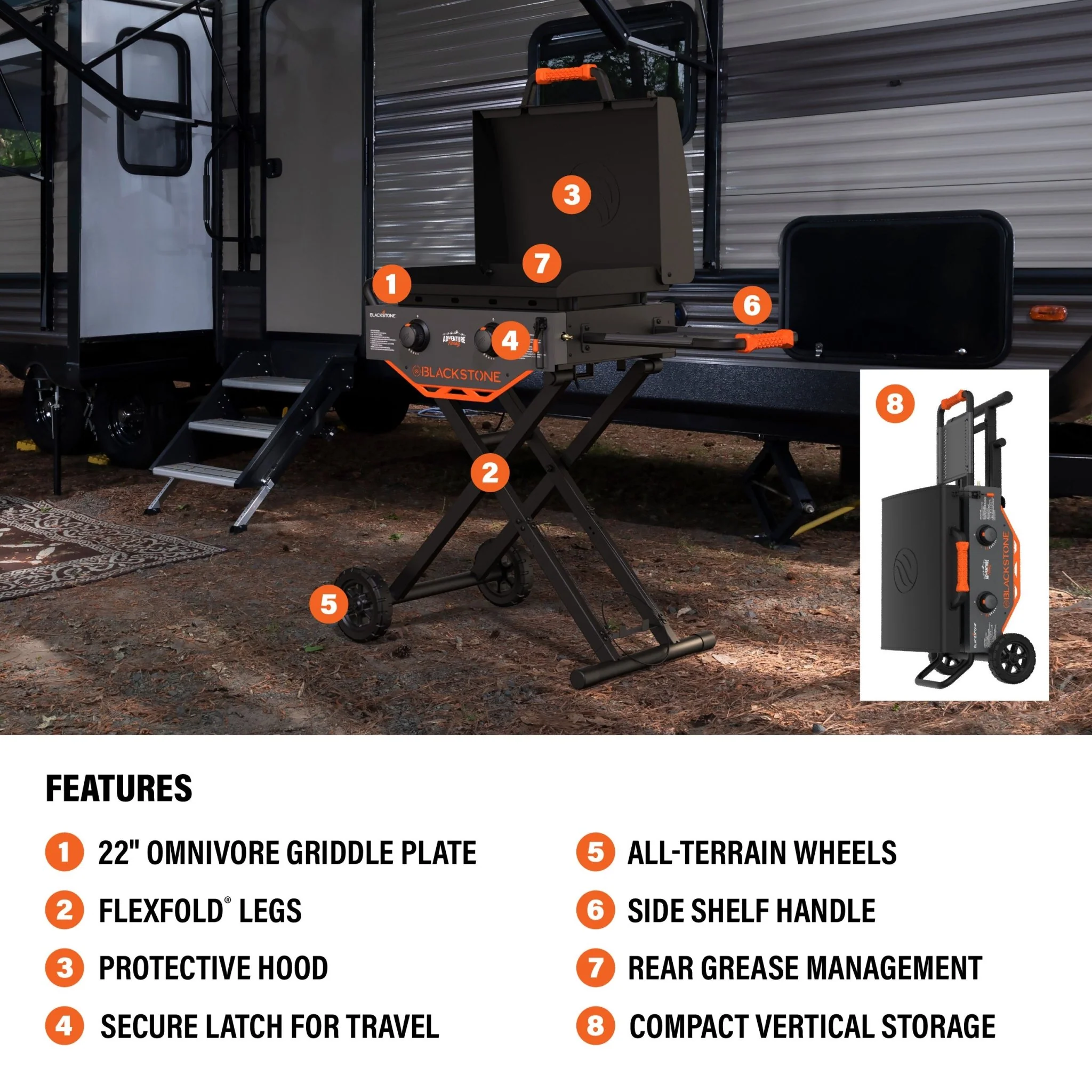 Adventure Ready 22” Griddle with Flexfold Legs 4 Adventure Ready 22” Griddle with Flexfold Legs