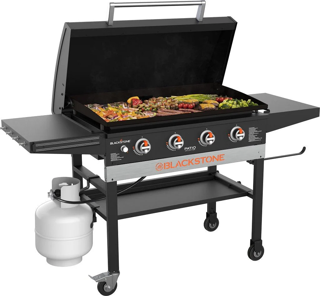 Patio 36in Cart Griddle W/Hood-Black 2 Patio 36in Cart Griddle W/Hood-Black