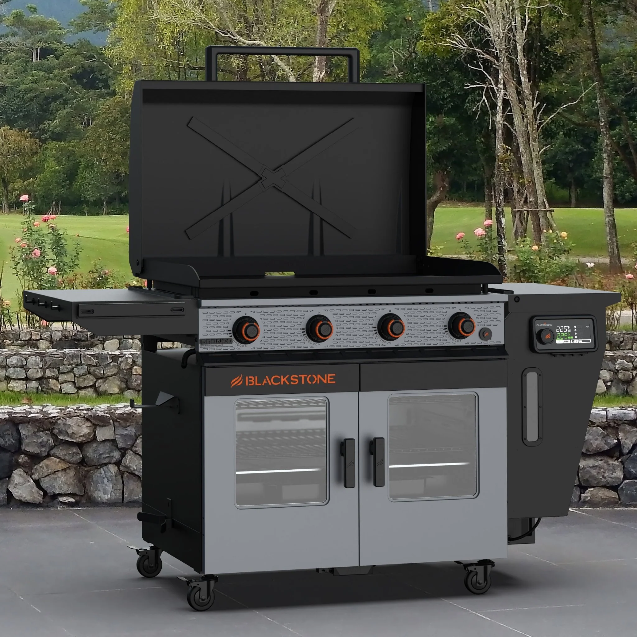Bronco 36” Griddle Vertical Pellet Smoker Combo 2 Bronco 36” Griddle Vertical Pellet Smoker Combo