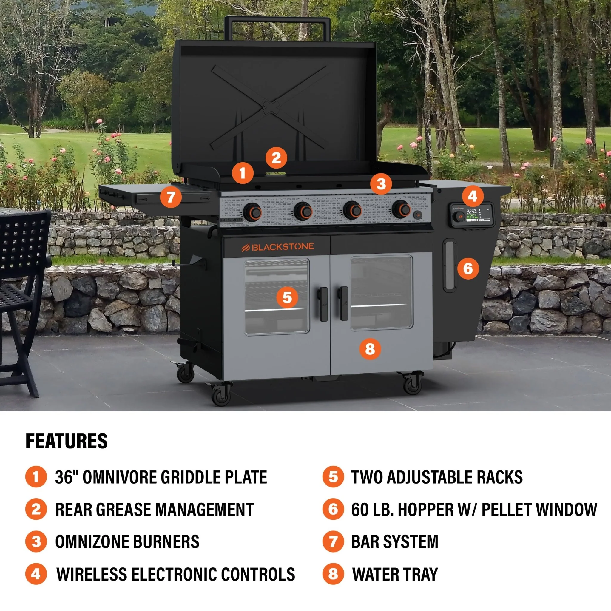 Bronco 36” Griddle Vertical Pellet Smoker Combo 5 Bronco 36” Griddle Vertical Pellet Smoker Combo